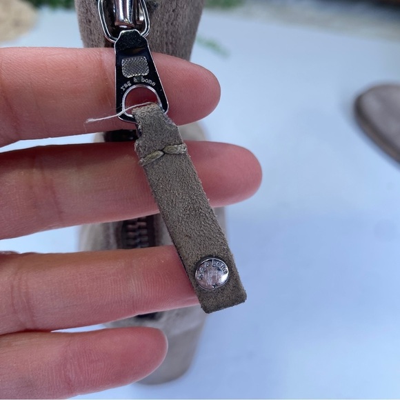 Rag & Bone Suede Stack Heel Ankle Boots in Taupe Beige Size 38 Made in Italy - Picture 8 of 10